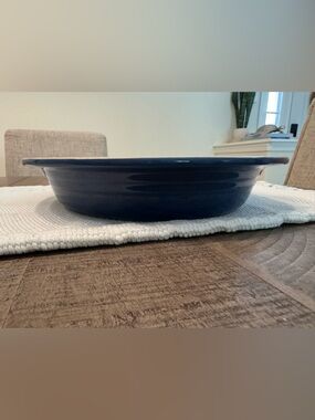 Le Creuset Pie Dish. Like new. Blue. 9” inside. Almost 12 across total.